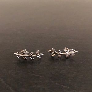 Leaf crawler earrings